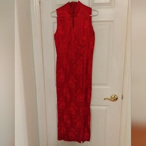 Brand new Red Floral Sleeveless cheng san Made in USA